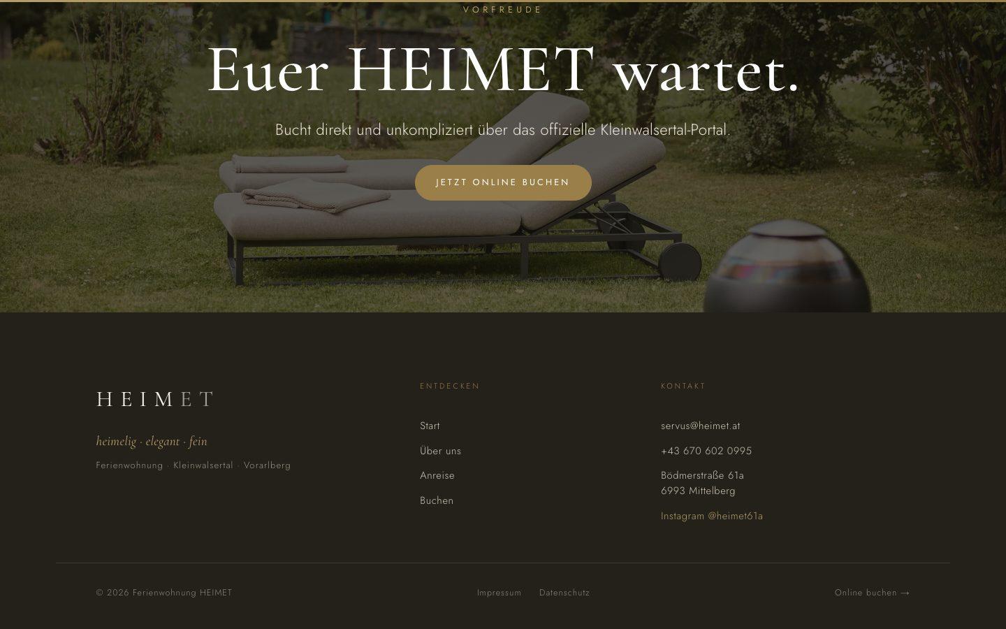heimet.at, Einladung und Fußzeile